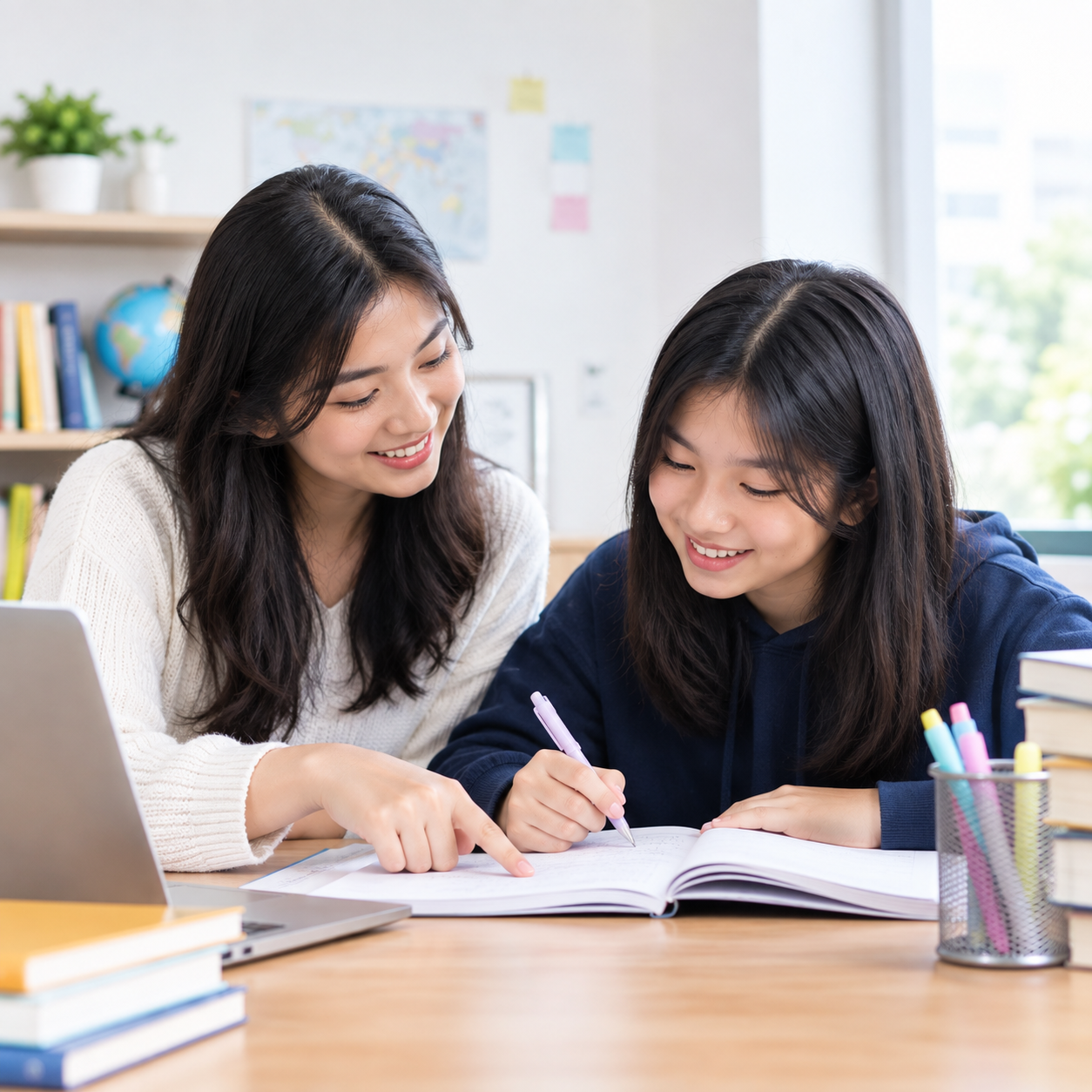 Students studying